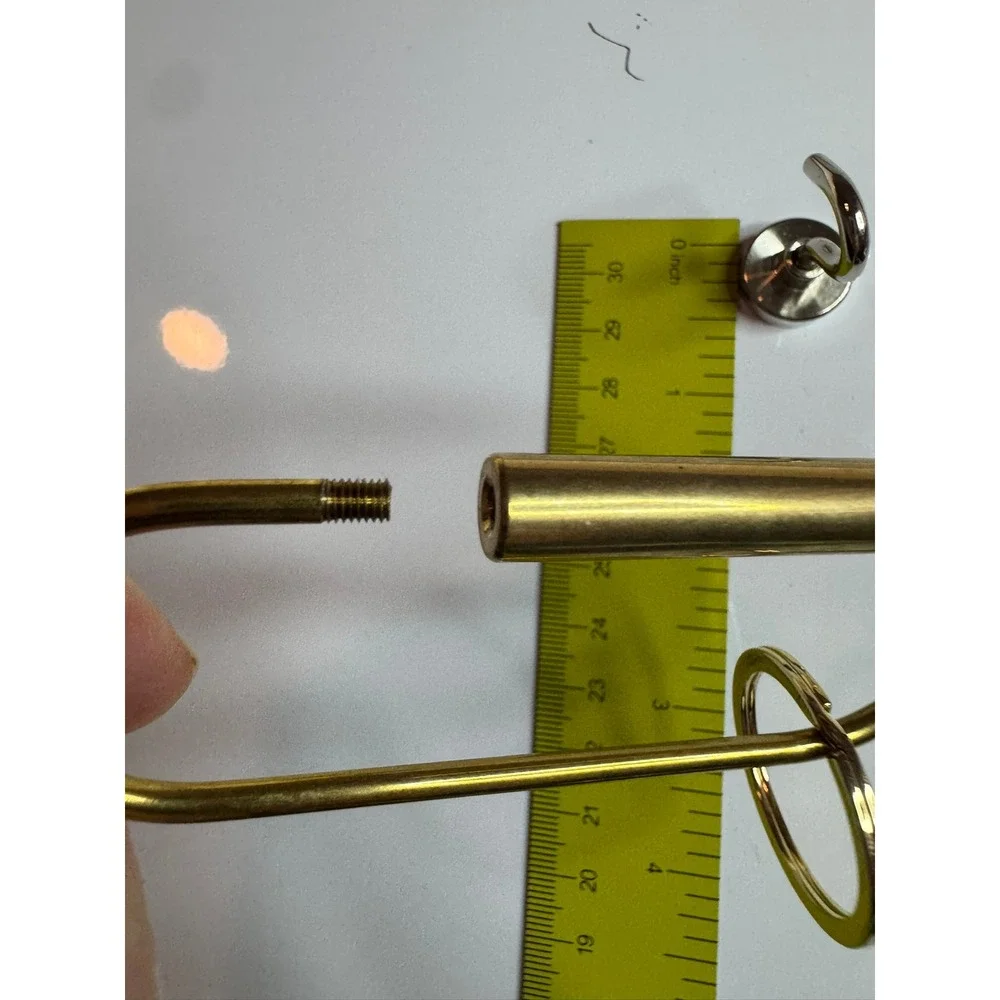 Birdie‎ Brass Carabiner Keychain Gold Tone Oval Screw Lock Key Ring Accessory
